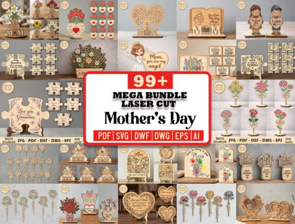 Download 99+ Mother’s Day Laser Cut SVG Bundle - Mother Collection