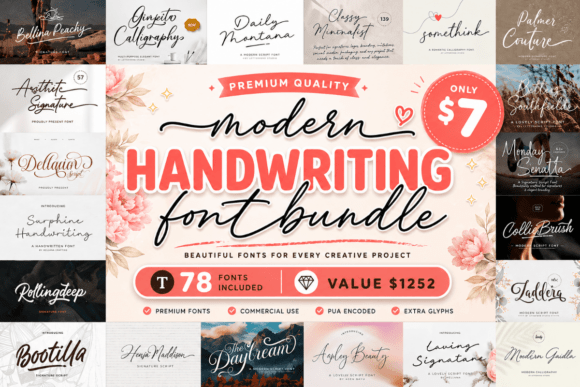 Download Modern Handwriting Font Bundle - Modern handwriting Collection