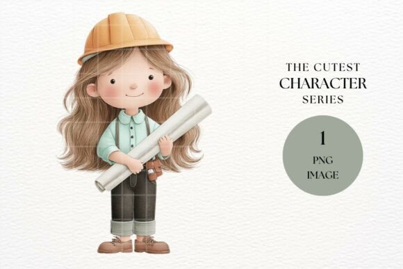 Download Girl Architect with Blueprints PNG - Blueprints Collection