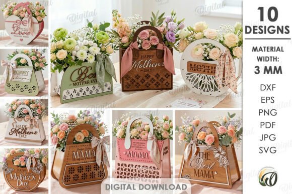 Download Mother's Day Bags Bundle Laser Cut - Mother Collection