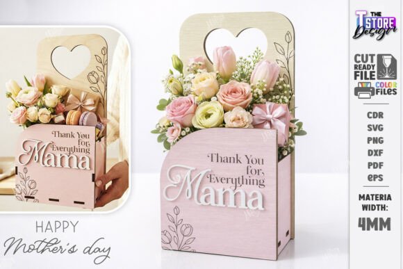 Download Mother's Day Flower Holder Laser Cut - Mother Collection